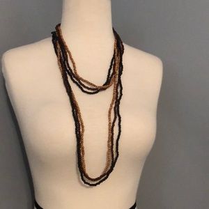 3 Piece Black/Brown Necklace Set